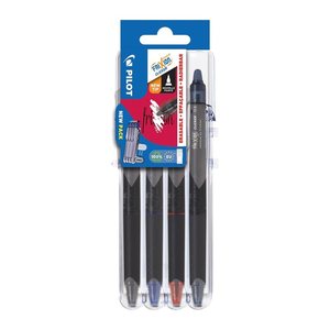 PILOT FRIXION point CLICKER 2 Go Tintenroller-Set schwarz 0,3 mm, Schreibfarbe: farbsortiert, 4 St.