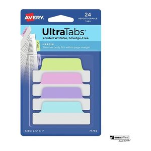 AVERY Zweckform UltraTabs Schmal Haftmarker farbsortiert 24 Blatt