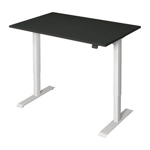 Kerkmann Move 1 elektrisch höhenverstellbarer Schreibtisch anthrazit rechteckig, T-Fuß-Gestell weiß 120,0 x 80,0 cm