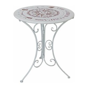 Garden Pleasure Gartentisch BAYO weiß rund 60,0 x 60,0 x 70,0 cm
