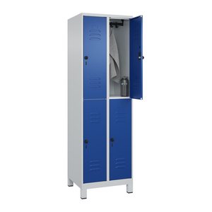 CP Spind Classic Plus enzianblau, lichtgrau 080310-20 S10003, 4 Schließfächer 60,0 x 50,0 x 195,0 cm