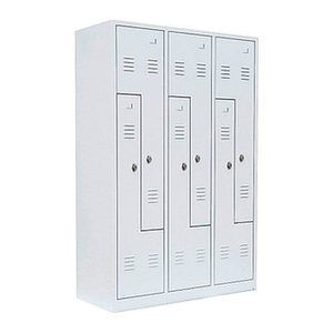 LÜLLMANN Z-Spind signalweiß 525127, 6 Schließfächer 118,5 x 50,0 x 180,0 cm