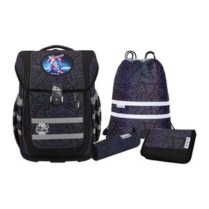 Mc®Neill Schulranzen-Set COMPACTO TRON Kunstfaser schwarz