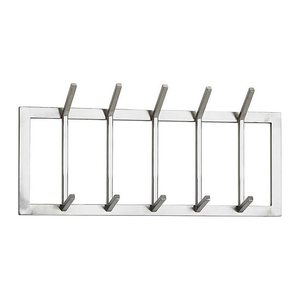 WOHNLING Wandgarderobe WL6.443 silber Metall 10 Haken 65,0 x 30,0 cm, 1 St.