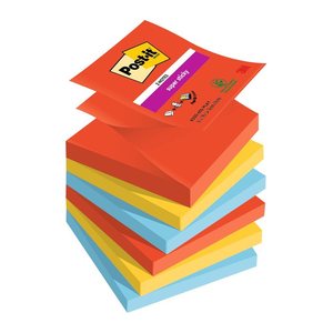 Post-it® Super Sticky Playful Haftnotizen extrastark farbsortiert, 6 Blöcke