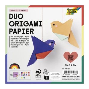 folia Faltblätter Origami mehrfarbig 50 Blatt