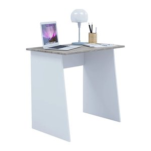 VCM my office Masola Mini Schreibtisch sonoma-eiche rechteckig, Wangen-Gestell weiß 80,0 x 50,0 cm