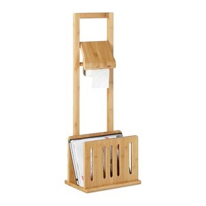 relaxdays Toilettenpapierhalter braun, 1 St.
