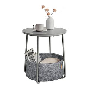 VASAGLE Beistelltisch rund Spanplatte dunkelgrau 45,0 x 45,0 x 50,0 cm, 1 St.