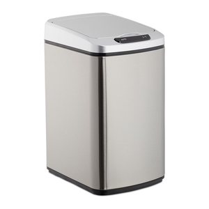 relaxdays Sensor Mülleimer 12,0 l silber, 1 St.