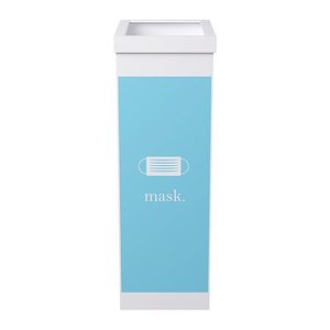 PAPERFLOW Mülleimer 60,0 l weiß, hellblau, 1 St.