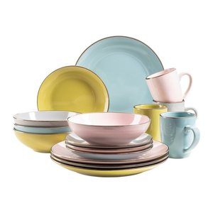 MÄSER Geschirrset METALLIC RIM bunt, 1 Set