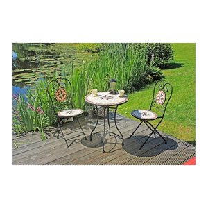 Garden Pleasure Sitzgruppe AMARILLO, braun Keramik, Metall, 3-teilig
