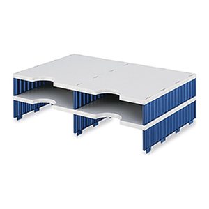 styro Sortierstation Styrodoc grau/blau mit 4 Fächern