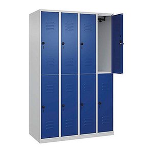 CP Spind Classic Plus lichtgrau, enzianblau 080300-40 S10003, 8 Schließfächer 120,0 x 50,0 x 185,0 cm