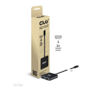 Club3D MST-Hub USB 3.2 Typ C > 2x HDMI 4K60Hz +100W PD St/Bu retail