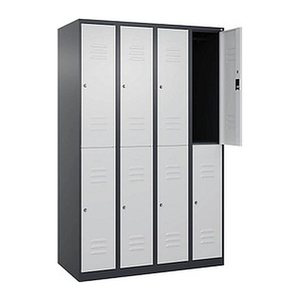 CP Spind Classic Plus anthrazitgrau, lichtgrau 080300-40 S10022, 8 Schließfächer 120,0 x 50,0 x 185,0 cm