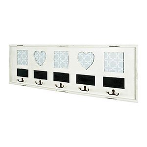 HAKU Möbel Wandgarderobe 28321 weiß Holz 5 Haken 77,0 x 26,0 cm, 1 St.