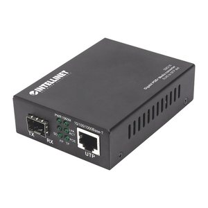 INTELLINET Gigabit PoE + Medienkonverter RJ45 SFP 120km