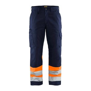 BLAKLÄDER® unisex Warnschutzhose 1564 marine, orange Größe 21