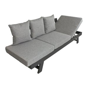Garden Pleasure Loungesofa DONNA hellgrau, anthrazit Metall, 7-teilig