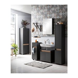 MÖBELPARTNER Badschrank Cosmo 701515 anthrazit 56,9 x 33,0 x 164,5 cm