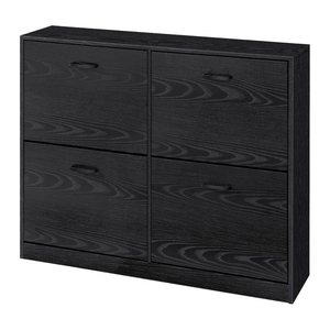 VASAGLE Schuhschrank, LBC035B01 schwarz 4 Fachböden 105,5 x 24,0 x 82,7 cm