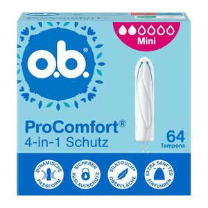 o.b. Tampons ProComfort Mini 4-in-1 Schutz für leichte bis mittlere Periode, 64 St.