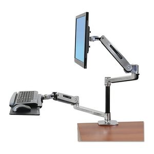 ergotron Monitor-Maus-Tastatur-Halterung WorkFit LX 45-405-026 silber für Monitore bis 60,96 cm (24 Zoll), Tischklemme