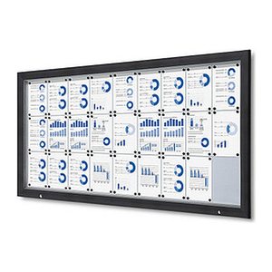 Showdown® Displays Schaukasten Premium grau 27x DIN A4 212,5 x 4,7 x 106,7 cm, 1 St.