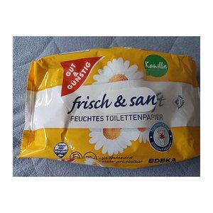 GUT&GÜNSTIG Feuchtes Toilettenpapier frisch & sanft Kamille 1-lagig, 2x 70 Tücher