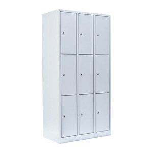 LÜLLMANN Schließfachschrank lichtgrau 520330, 9 Schließfächer 88,5 x 50,0 x 180,0 cm
