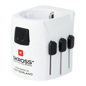 SKROSS World Travel Adapter with Ground Plugs (no CH & IT)