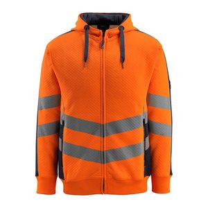 MASCOT® unisex Warnschutz-Langarmshirt Corby orange, schwarzblau Größe XL, 1 St.