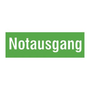 Hinweisaufkleber "Notausgang" rechteckig 29,7 x 10,5 cm, 1 St.