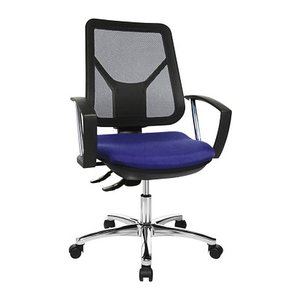 Topstar Bürostuhl Ergo Steel Net Stoff blau, Gestell chrom