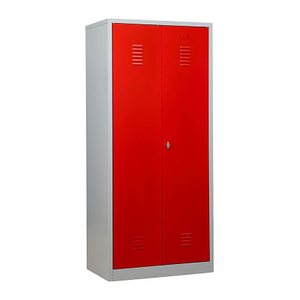 Gürkan Spind lichtgrau, feuerrot 103934, 1 Schließfach 80,0 x 50,0 x 180,0 cm
