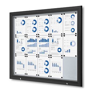 Showdown® Displays Schaukasten Premium schwarz 15x DIN A4 124,5 x 4,7 x 106,7 cm, 1 St.