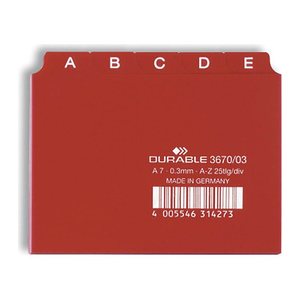 DURABLE Karteikartenregister A-Z rot