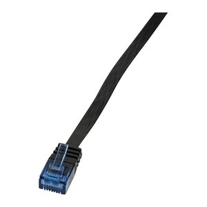 Logilink Flachpatchkabel RJ45 U/UTP Cat6 0.25m schwarz