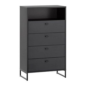 MÖBELPARTNER Kommode Janne, 153068 schwarz 60,2 x 33,0 x 103,9 cm, 1 St.