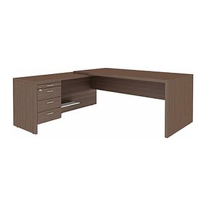 Quadrifoglio T45 Schreibtisch eukalyptus L-Form, Wangen-Gestell eukalyptus 200,0 x 194,0 cm