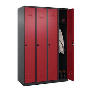 CP Spind Classic Plus rubinrot, schwarzgrau 080000-40 S10058, 4 Schließfächer 120,0 x 50,0 x 185,0 cm