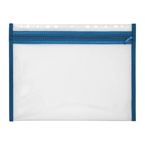 VELOFLEX Reißverschlussbeutel VELOBAG® DIN A4 transparent/blau 0,3 mm, 1 St.