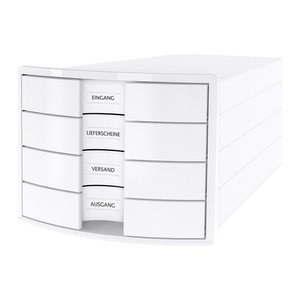 HAN Schubladenbox IMPULS  weiß 1012-12D, DIN A4 mit 4 Schubladen, 1 St.
