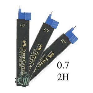 FABER-CASTELL SUPER-POLYMER Feinminen-Bleistiftminen schwarz 2H 0,7 mm, 12 St.