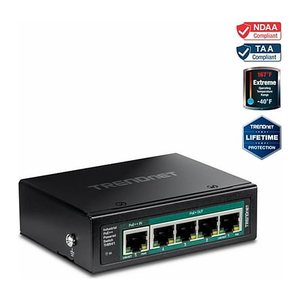 TRENDnet Industrial Switch 5-Port Gbit PoE++ Power DIN-Rail