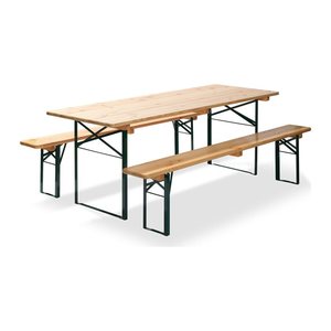 FEROS® Bierzeltgarnitur Fiesta, grün Holz, Metall