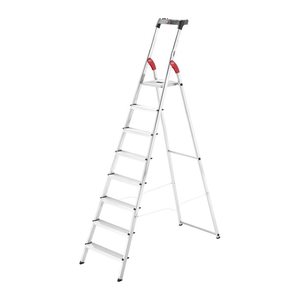 Hailo Stehleiter einseitig L60 StandardLine silber 8 Stufen, H: 255,0 cm