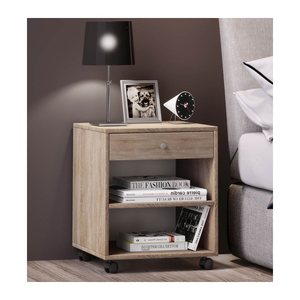 VCM my home Rolda Nachttisch rechteckig Spanplatte eiche 45,0 x 38,0 x 54,0 cm, 1 St.